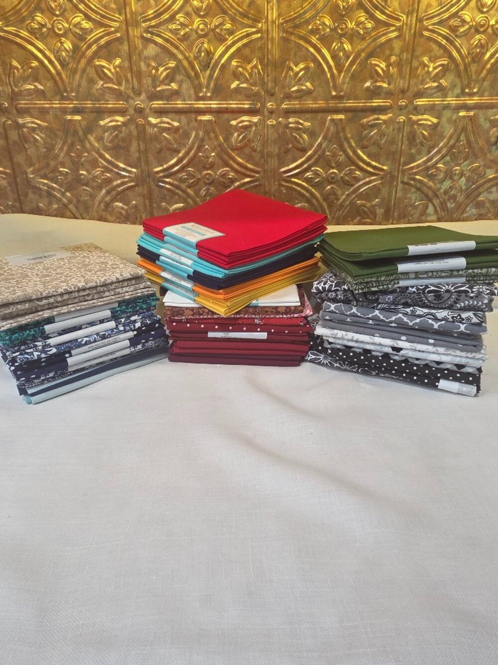 Fabric Quarter Bundle, 18" x 21" 53 pieces, Many colors, quilting, crafts